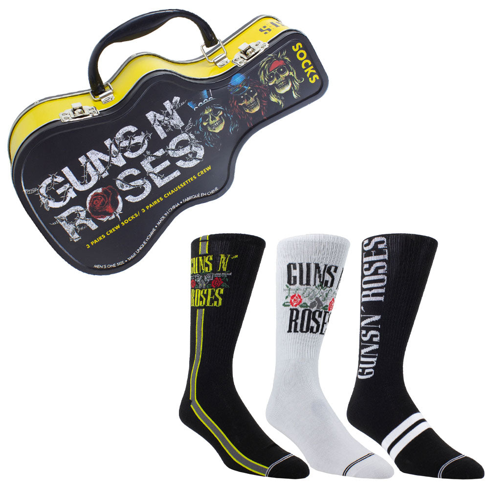 GUNS N ROSES - (デビュー 40周年 ) - Logos / GUITAR TIN SOCK BOX / 3足セット